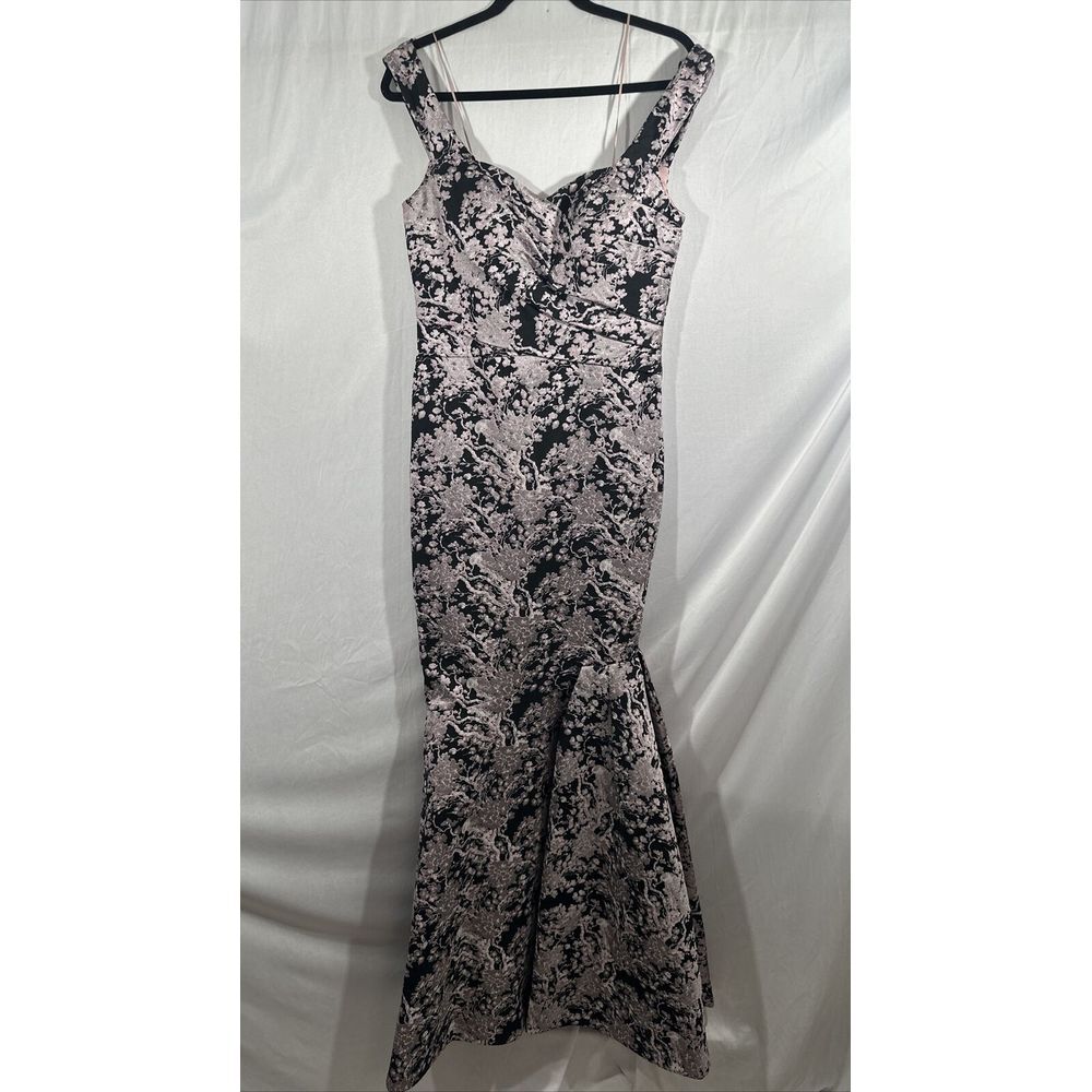 NWT $1098 Janique By Kourosh [ 4 ]  Strapless Mermaid Gown‎ Pink/Black #G1958